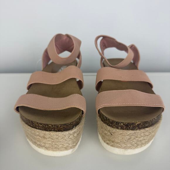 NWT Report Womens Strappy Stretch Open Toe Espadrille Platform Tan Sandals 7 - Picture 4 of 8